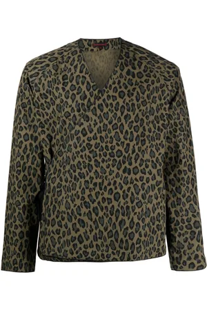CLOT Giacca con cintura leopardata