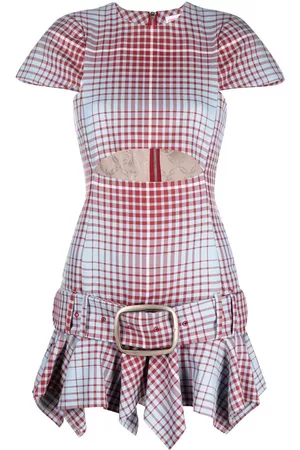 Charles Jeffrey Loverboy Donna Vestiti sexy - Abito corto Paris Rara con effetto tartan sfumato - Blu