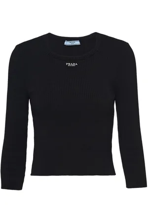 Prada Maglione a coste con ricamo