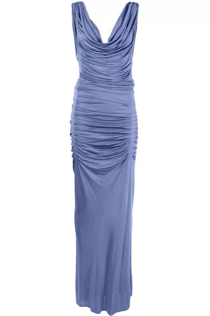 GAUGE81 Donna Vestiti lunghi - Abito lungo drappeggiato Ina - Blu