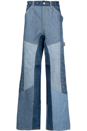 Marine Serre Jeans a gamba ampia con design patchwork