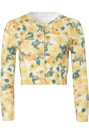 Carolina Herrera Donna Maglione crop - Cardigan crop a fiori - Giallo
