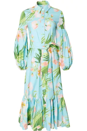 Carolina Herrera Donna Vestiti a fiori - Abito a fiori con cintura - AQUAMARINE MULT