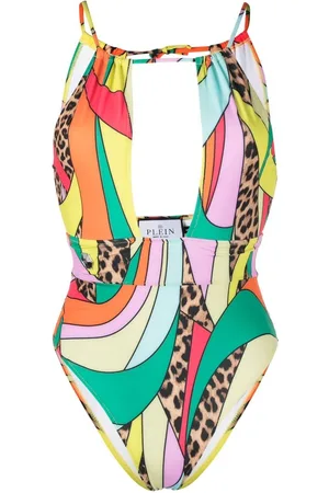 Philipp Plein Monokini con stampa patchwork