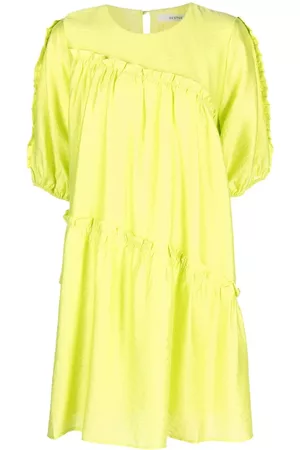 Gestuz Donna Vestiti - Abito a maniche corte con ruches - Verde