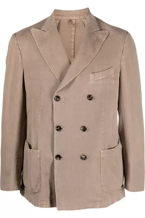 DELL'OGLIO Uomo Blazer - Blazer doppiopetto con revers a lancia - Toni neutri