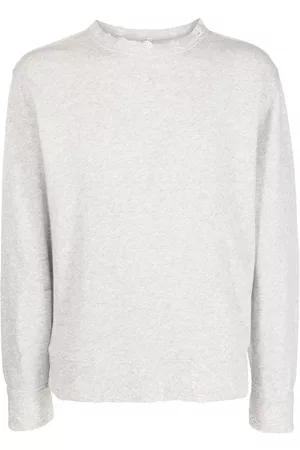 R13 Uomo Felpe - Maglione girocollo con effetto vissuto - Grigio