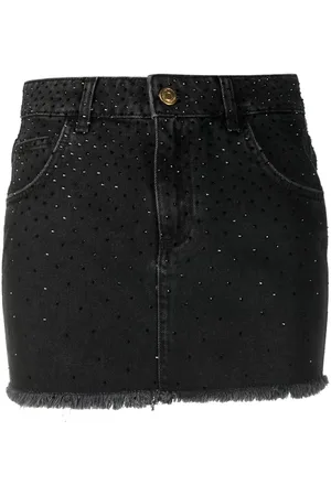 BLUMARINE Gonna denim con strass