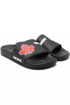 Dsquared2 Bambino Sandali - Sandali slides con stampa - Nero