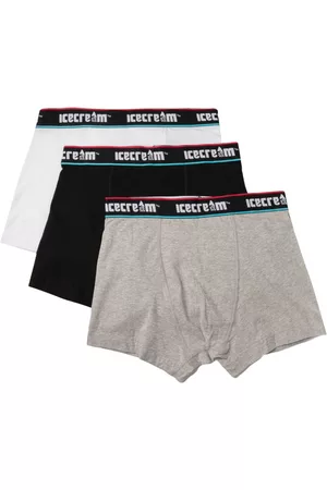 ICECREAM Uomo Boxer shorts - Set di 3 boxer con banda logo - Bianco