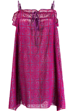 Ganni Donna Vestiti stile inglese - Abito in pizzo sangallo - Viola