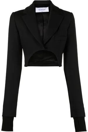 OFF-WHITE Blazer crop con orlo asimmetrico