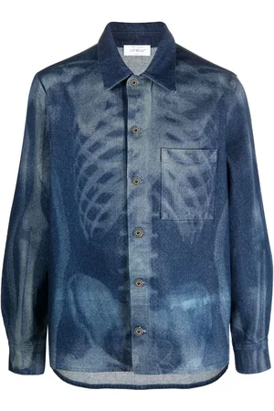 OFF-WHITE Camicia denim con effetto trompe-l