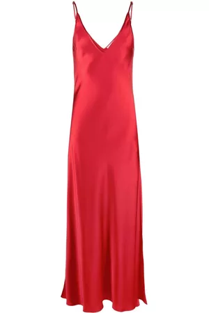 There Was One Donna Vestiti lunghi - Abito lungo con scollo a V - Rosso