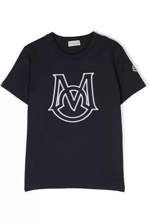 Moncler T-shirt - T-shirt con ricamo - Blu