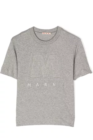 Marni T-shirt - T-shirt con applicazione logo - Grigio