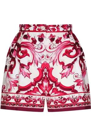 Dolce & Gabbana Shorts in popeline con stampa maioliche