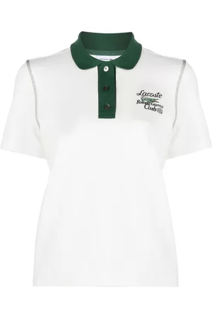 Lacoste Donna T-shirt a maniche corte - Top a maniche corte con stampa - Bianco
