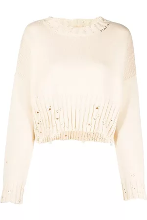 Marni Donna Maglione crop - Maglione corto effetto vissuto - Toni neutri