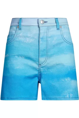 Marni Donna Pantaloncini - Shorts a vita alta con fantasia tie dye - Blu