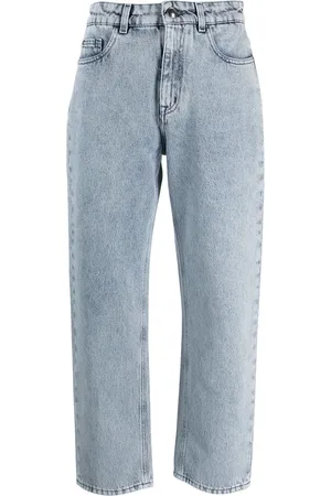 MOORER Jeans crop Phoebe a vita alta