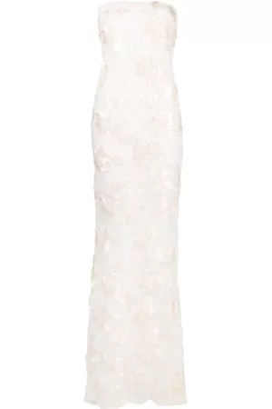 ROTATE Donna Vestiti a fiori - Abito da sposa con applicazione a fiori - Bianco