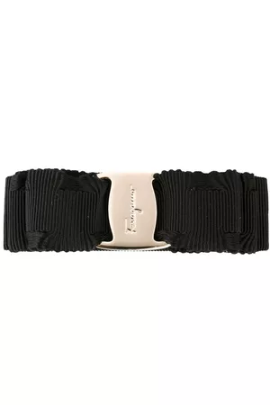 Salvatore Ferragamo Donna Accessori per capelli - Logo embossed bow hair clip - Nero