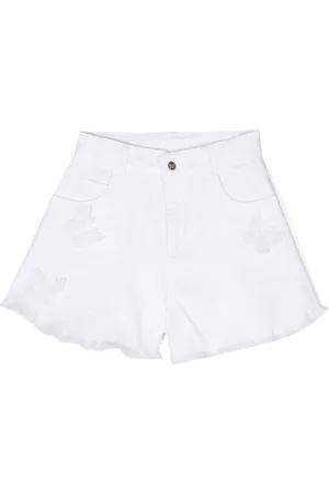 MISS BLUMARINE Pantaloncini - Shorts a gamba ampia - Bianco