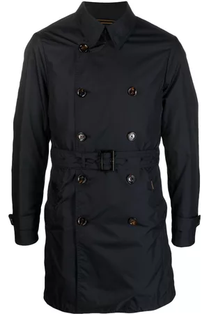 MOORER Uomo Impermeabili - Trench con cintura - Blu