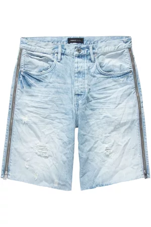 Purple Brand Uomo Pantaloncini - Shorts denim con zip laterale - Blu