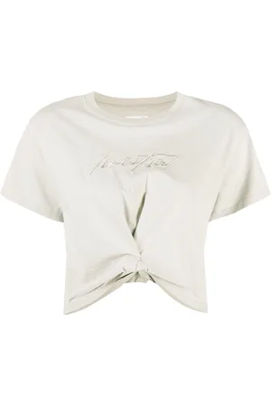Izzue T-shirt crop con ricamo