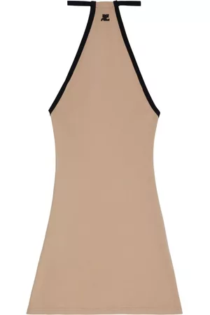 Courrèges Donna Vestiti stampati - Abito corto con ricamo - Toni neutri