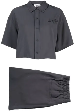 Izzue Camicia crop con ricamo