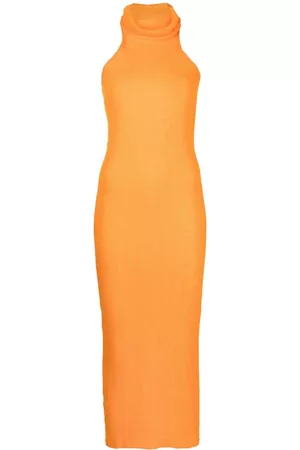 Paloma Wool Donna Vestito maglione collo alto - Abito smanicato a collo alto - Arancione