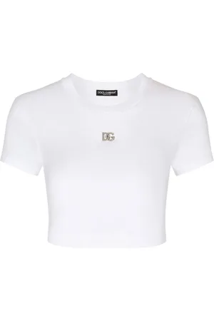 Dolce & Gabbana T-shirt crop con ricamo