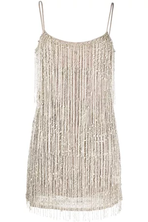 RACHEL GILBERT Donna Vestiti sexy - Abito corto Dante con frange - Oro
