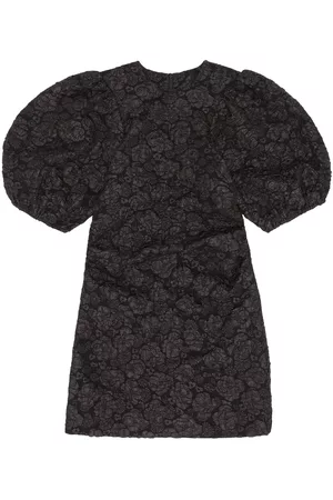 Ganni Donna Vestiti sexy - Abito corto con effetto jacquard - Nero