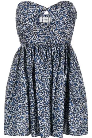 MATTEAU Donna Vestiti a fiori - Abito corto a fiori - Blu