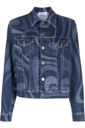 Puccini Giacca denim con stampa