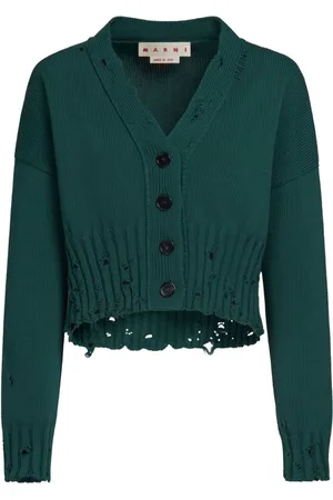 Marni Cardigan crop con effetto vissuto