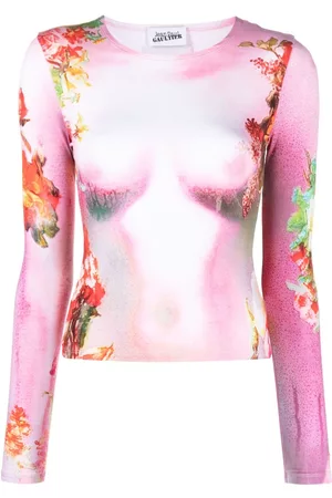 Jean Paul Gaultier Donna T-shirt - Camicia con effetto trompe l'oeil - Rosa