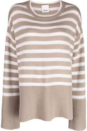 Allude Donna Maglioni - Striped cashmere-blend knit jumper - Marrone