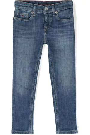 Tommy Hilfiger Jeans - Jeans dritti con applicazione logo - Blu