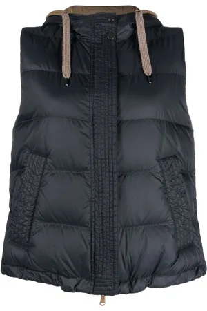 Brunello Cucinelli Gilet trapuntato con cappuccio