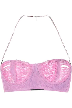 GCDS Reggiseno denim a coste