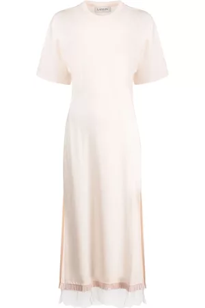 Lanvin Donna Vestiti con frange - Abito modello T-shirt con frange - Rosa