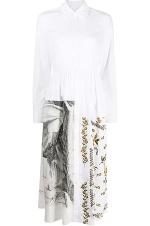 Erdem Donna Vestiti midi - Layered buttoned cotton midi dress - Bianco