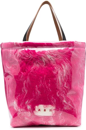 Marni Donna Shopper e tote bag - Borsa tote con stampa in finta pelliccia - Rosa