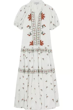 LUG VON SIGA Donna Vestiti stampati - Abito midi Aubree con ricamo a fiori - Bianco