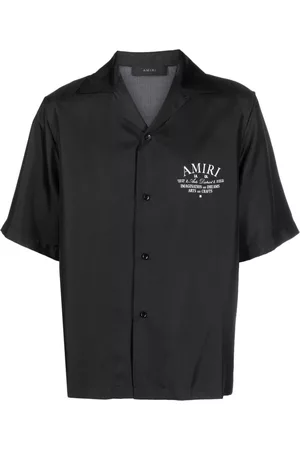 AMIRI Uomo Camicie - Logo-print silk shirt - Nero
